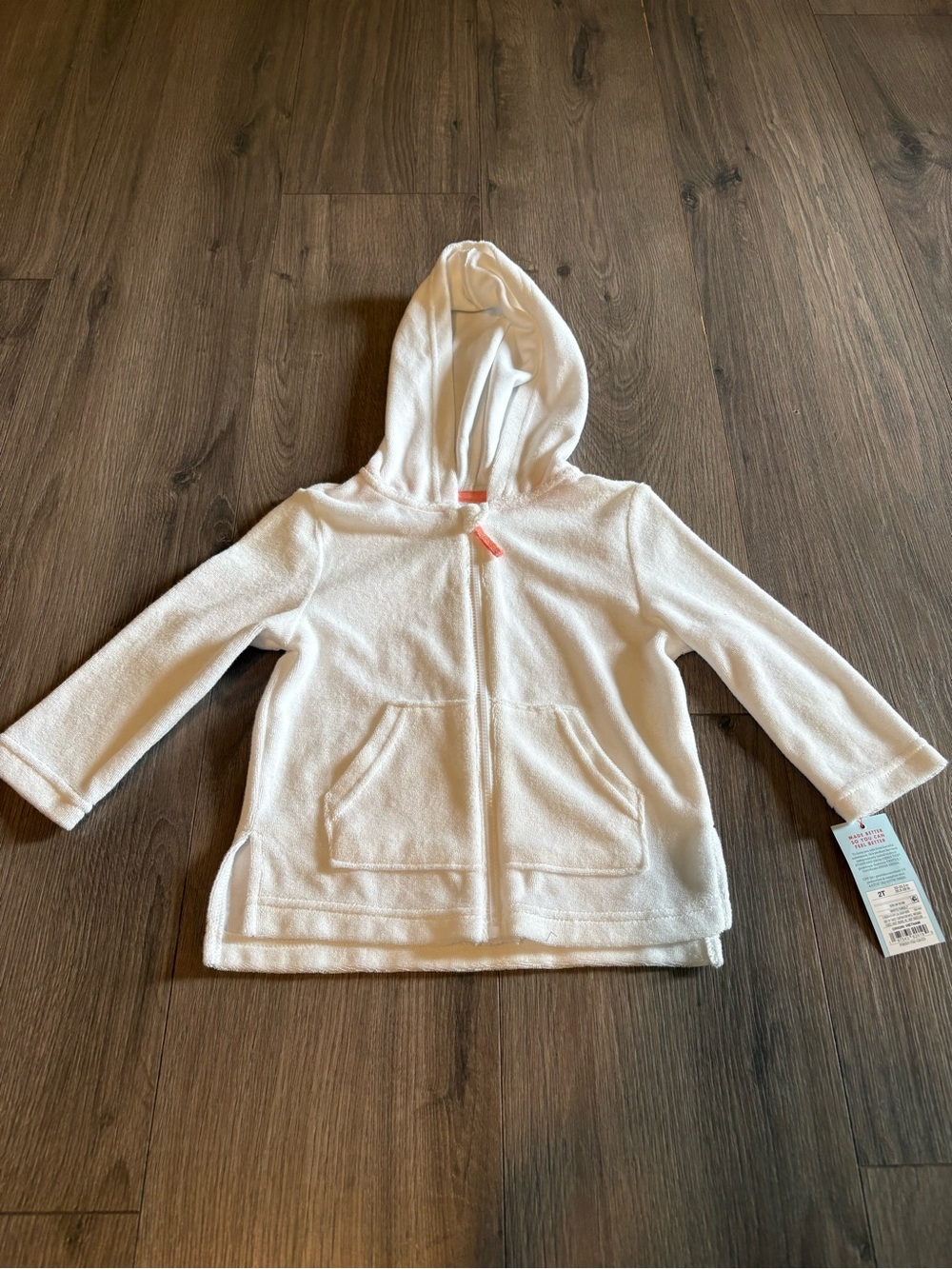 Target Cat & Jack girls 2T hooded cover up white brand new